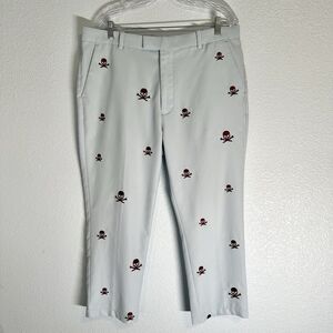 G/FORE Light Gray Pants with Skull Embroidery